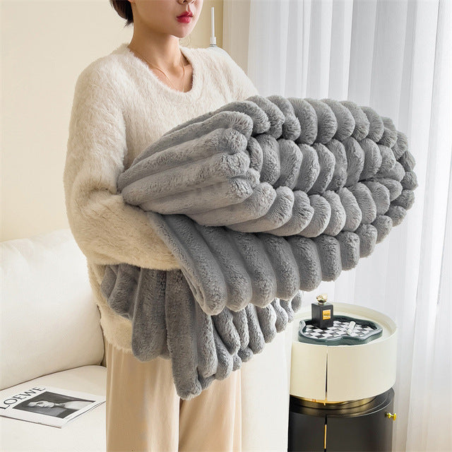 Faux Fur Fluffy Throw Blanket