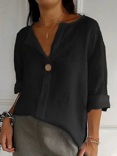 Casual V-Neck Relaxed Fit Blouse