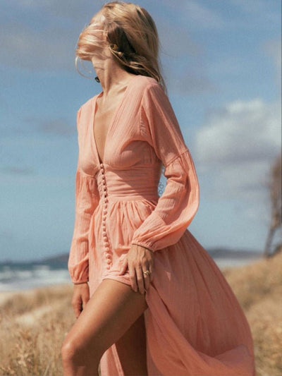 Long Sleeve Summer Maxi Dress Women