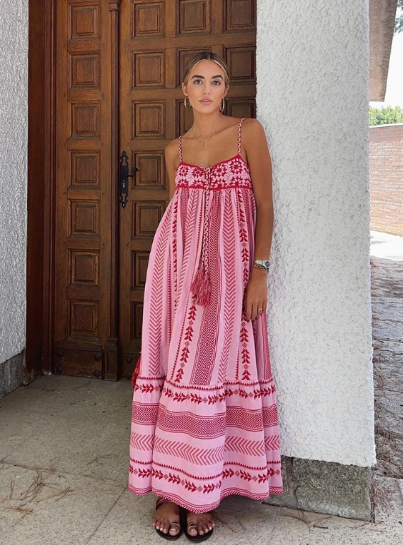 Boho Summer Maxi Dress Women