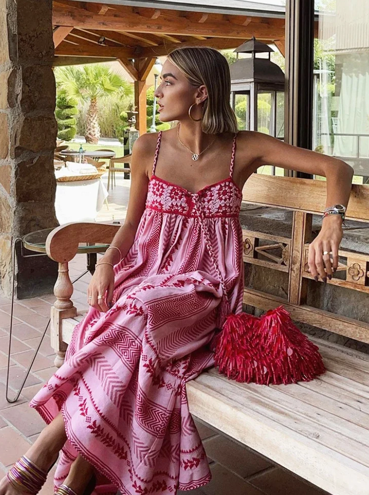Boho Summer Maxi Dress Women
