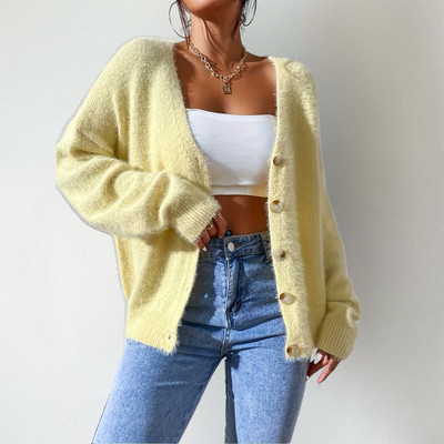 Vneck Knitted Cardigan Women