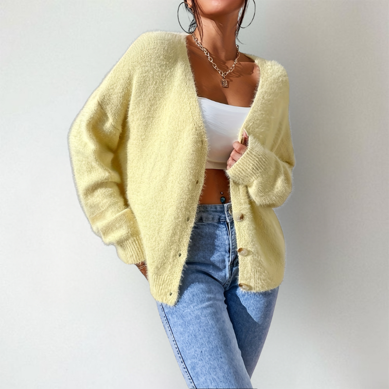Vneck Knitted Cardigan Women