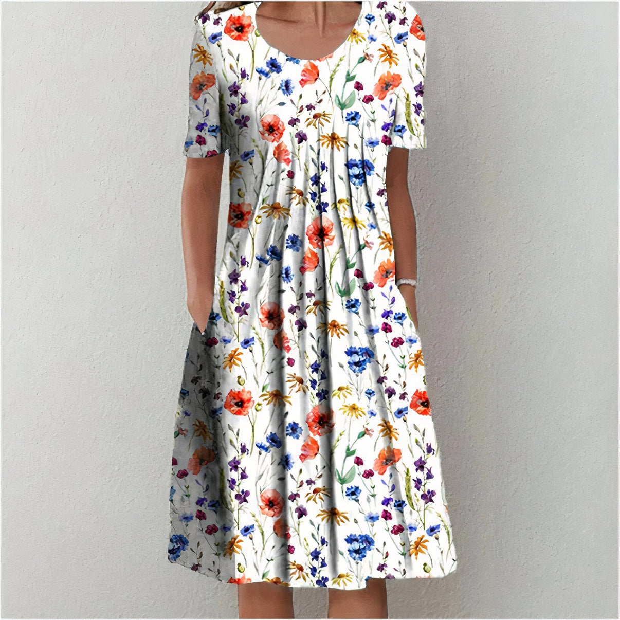 Floral Cotton Women's Midi Dress