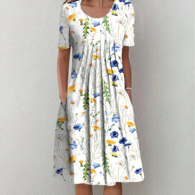 Floral Cotton Women's Midi Dress