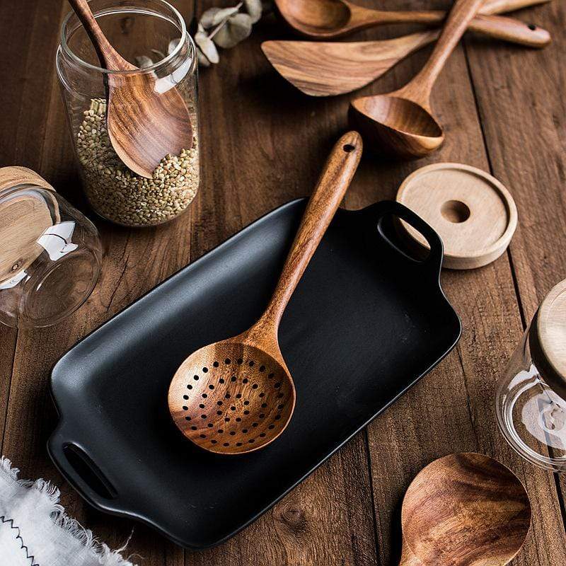 Handmade Teak Wooden Kitchen Utensils 7pcs