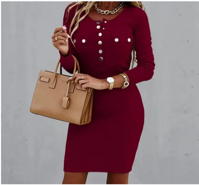 Long Sleeve Bodycon Midi Dress Women