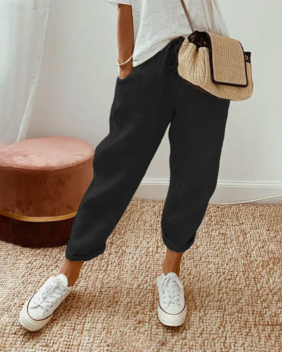 Lightweight Leisure Fit Linen Trousers