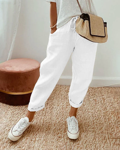 Lightweight Leisure Fit Linen Trousers