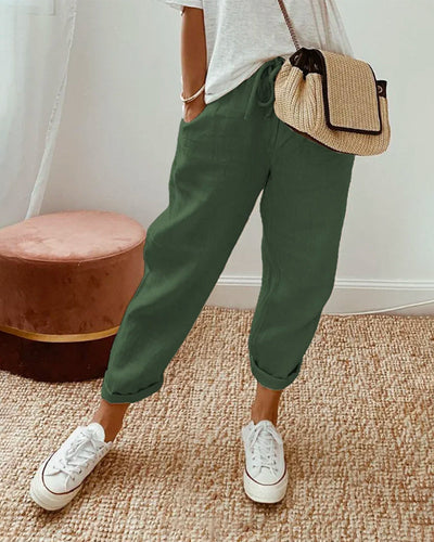 Lightweight Leisure Fit Linen Trousers