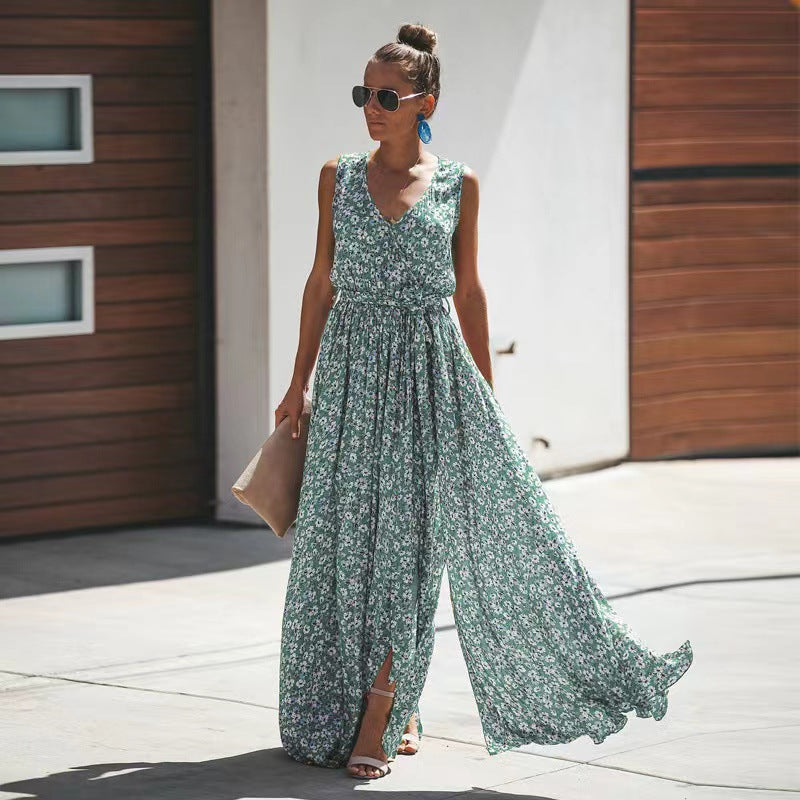 Floral Wrap Maxi Dress Women