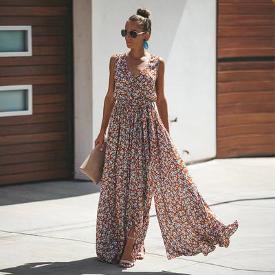 Floral Wrap Maxi Dress Women