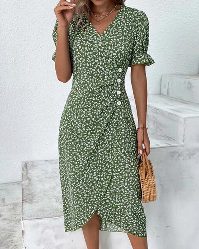 Floral Print Summer Midi Dress Women