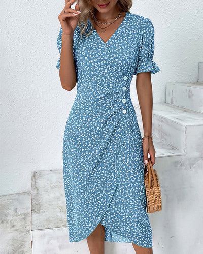 Floral Print Summer Midi Dress Women