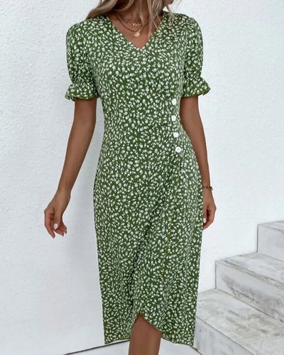 Floral Print Summer Midi Dress Women