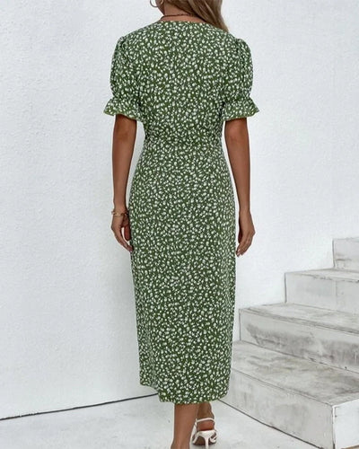 Floral Print Summer Midi Dress Women