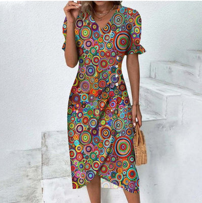 Floral Print Summer Midi Dress Women