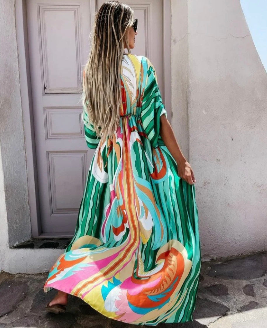 Bohemian Print Summer Maxi Dress