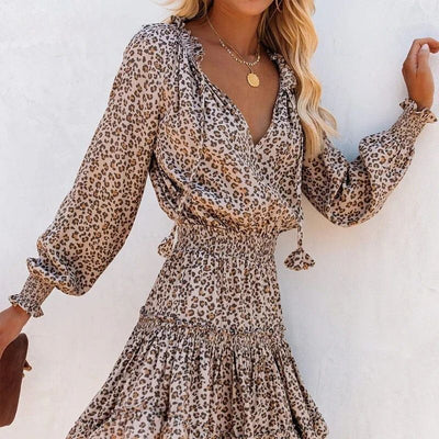 Leopard Print Women's Mini Dress