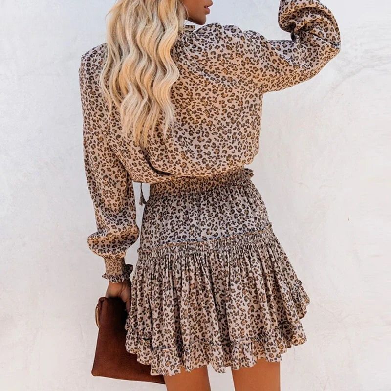 Leopard Print Women's Mini Dress