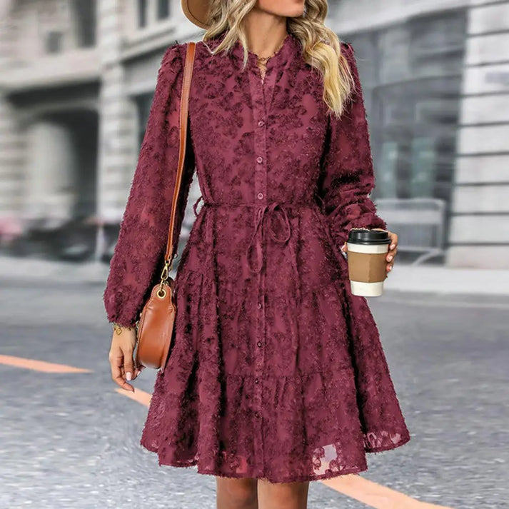 Long Sleeve Lace Mini Dress Women