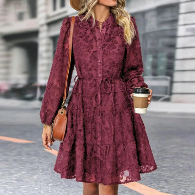 Long Sleeve Lace Mini Dress Women