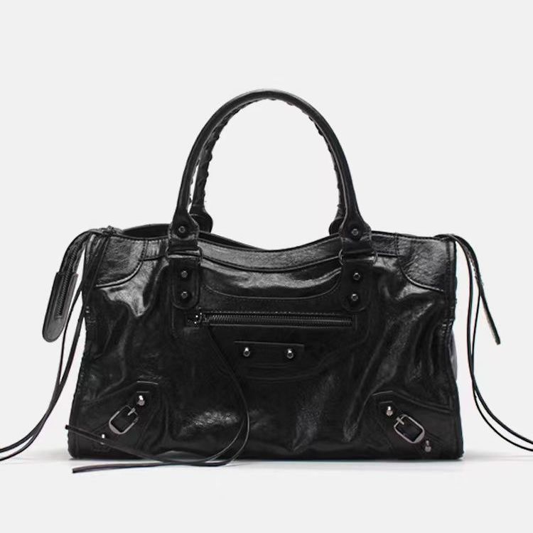 Spacious Shoulder Bag with Rivets