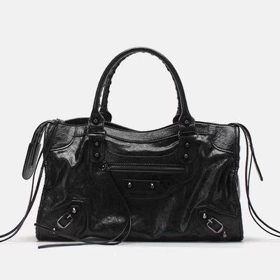 Spacious Shoulder Bag with Rivets