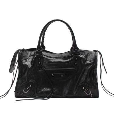 Spacious Shoulder Bag with Rivets