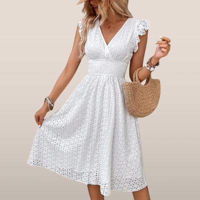 Summer Eyelet Women's White Dress