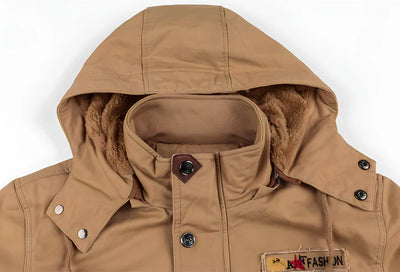 Waterproof tactical outdoor jacket for men with a breathable and durable design for outdoor activities.