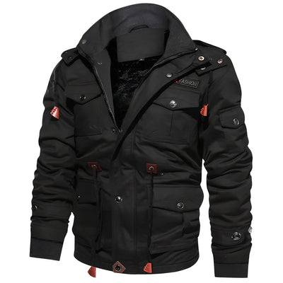 Waterproof tactical outdoor jacket for men with a breathable and durable design for outdoor activities.