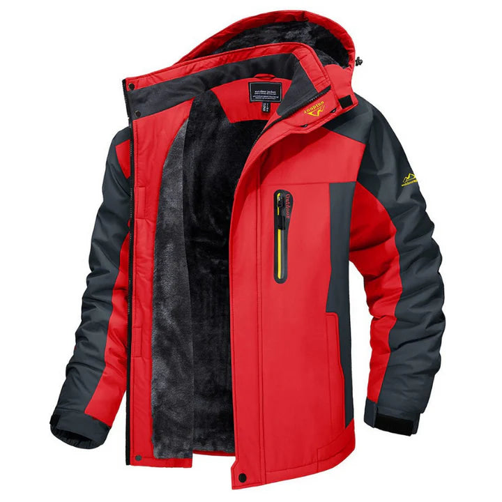 Waterproof, insulated Aussietactix winter jacket for men with adjustable hood and robust design.