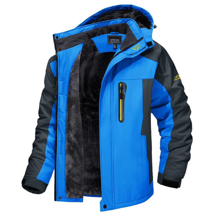 Waterproof, insulated Aussietactix winter jacket for men with adjustable hood and robust design.