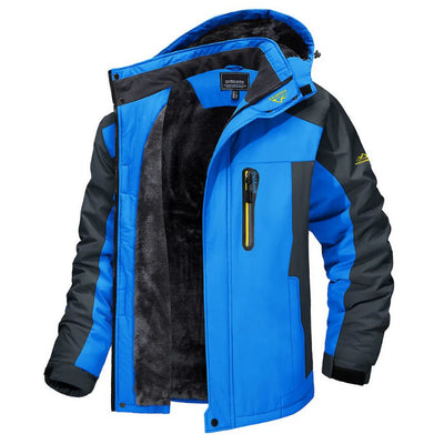 Waterproof, insulated Aussietactix winter jacket for men with adjustable hood and robust design.