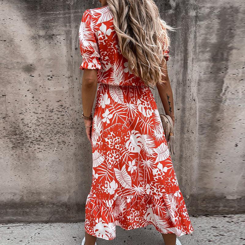 Puff Sleeve Floral Women's Summer Dress
