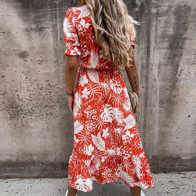Puff Sleeve Floral Women's Summer Dress