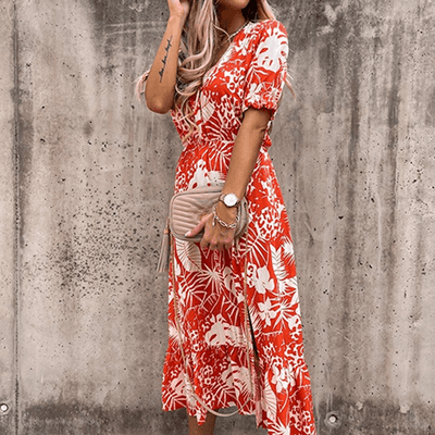Puff Sleeve Floral Women's Summer Dress