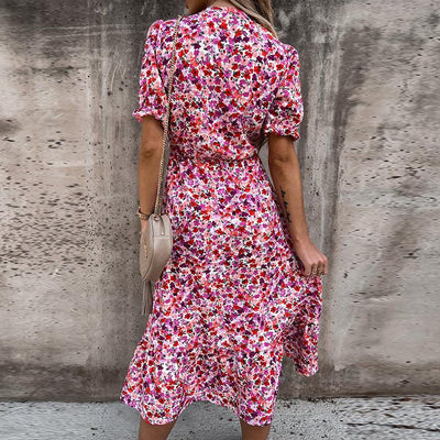 Puff Sleeve Floral Women's Summer Dress