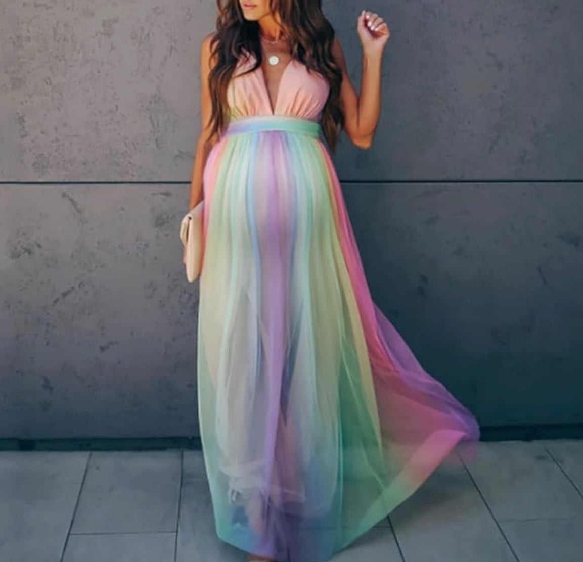 Halter Neck Mesh Women's Maxi Dress