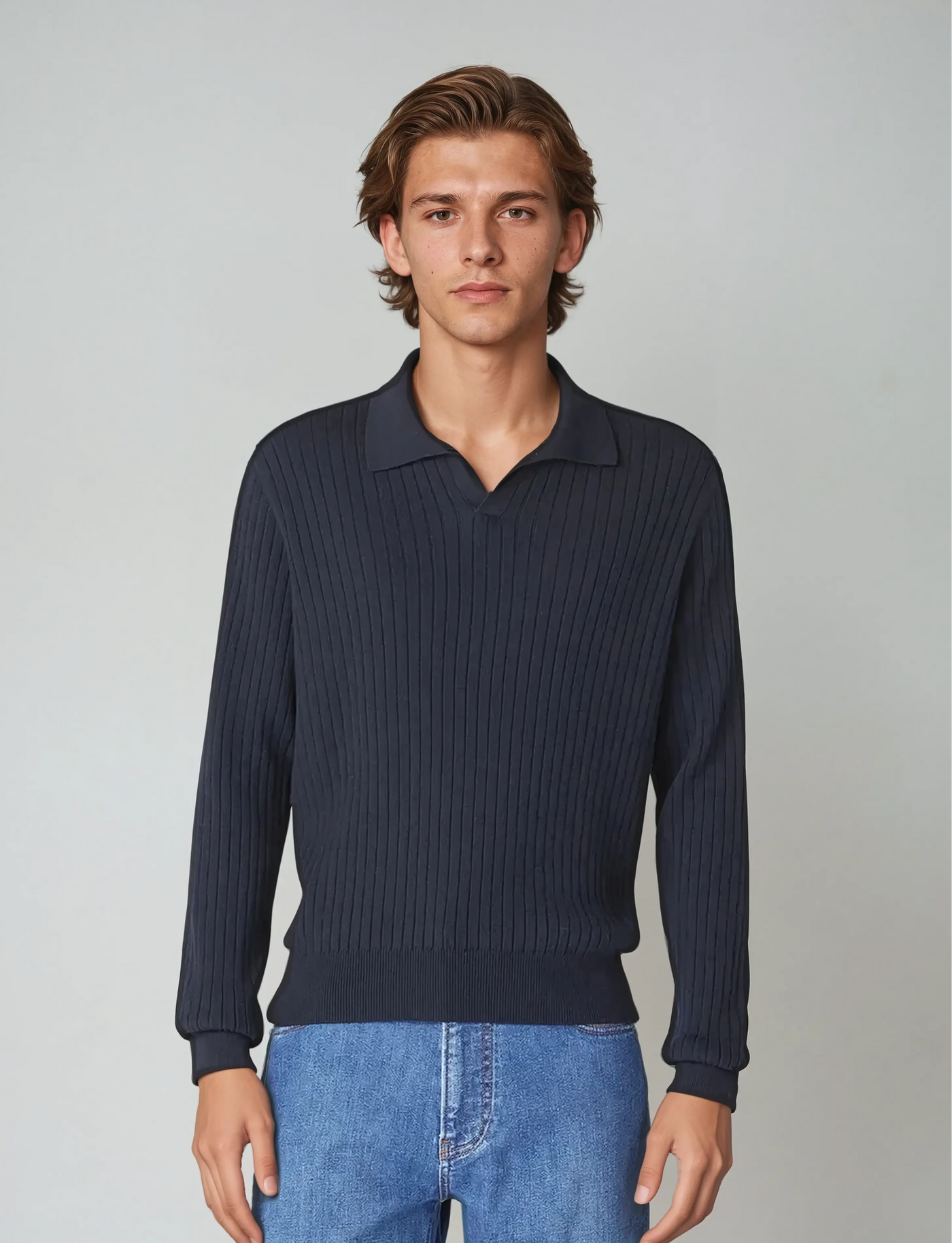 Cotton Long Sleeve Polo