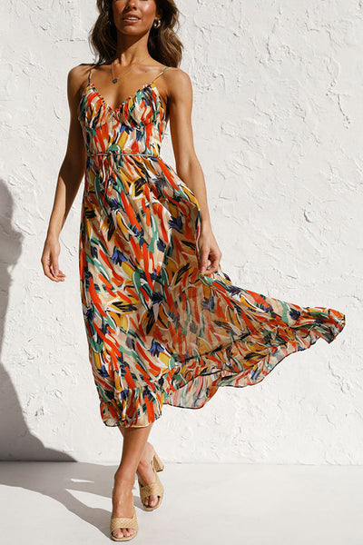 Printed Cami Summer Maxi Dress Women
