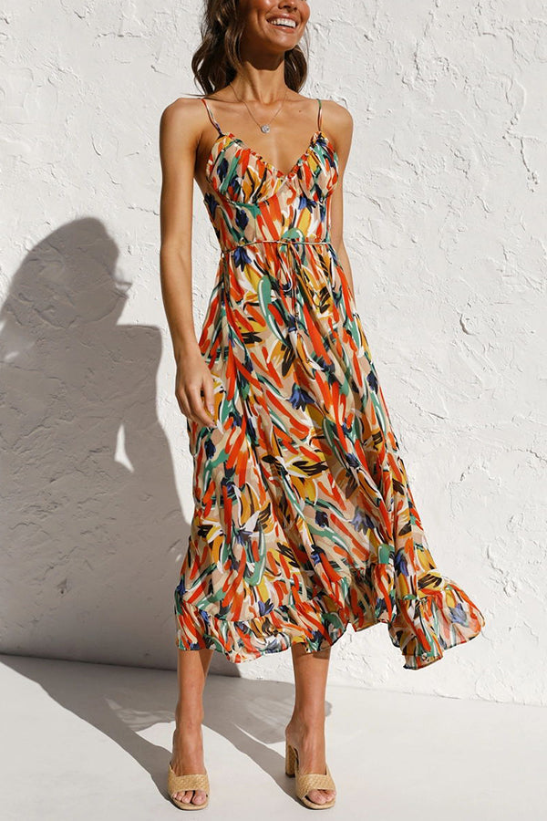 Printed Cami Summer Maxi Dress Women