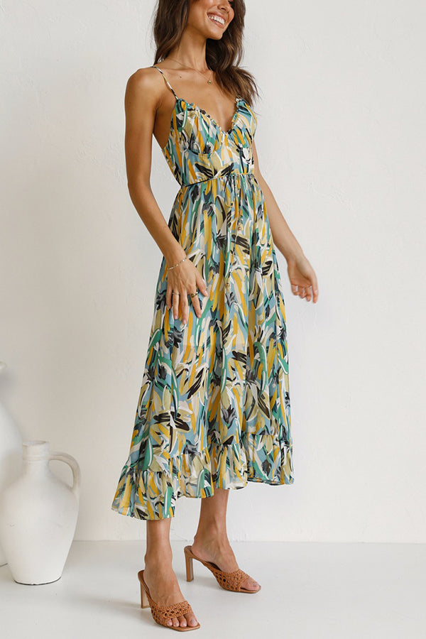 Printed Cami Summer Maxi Dress Women