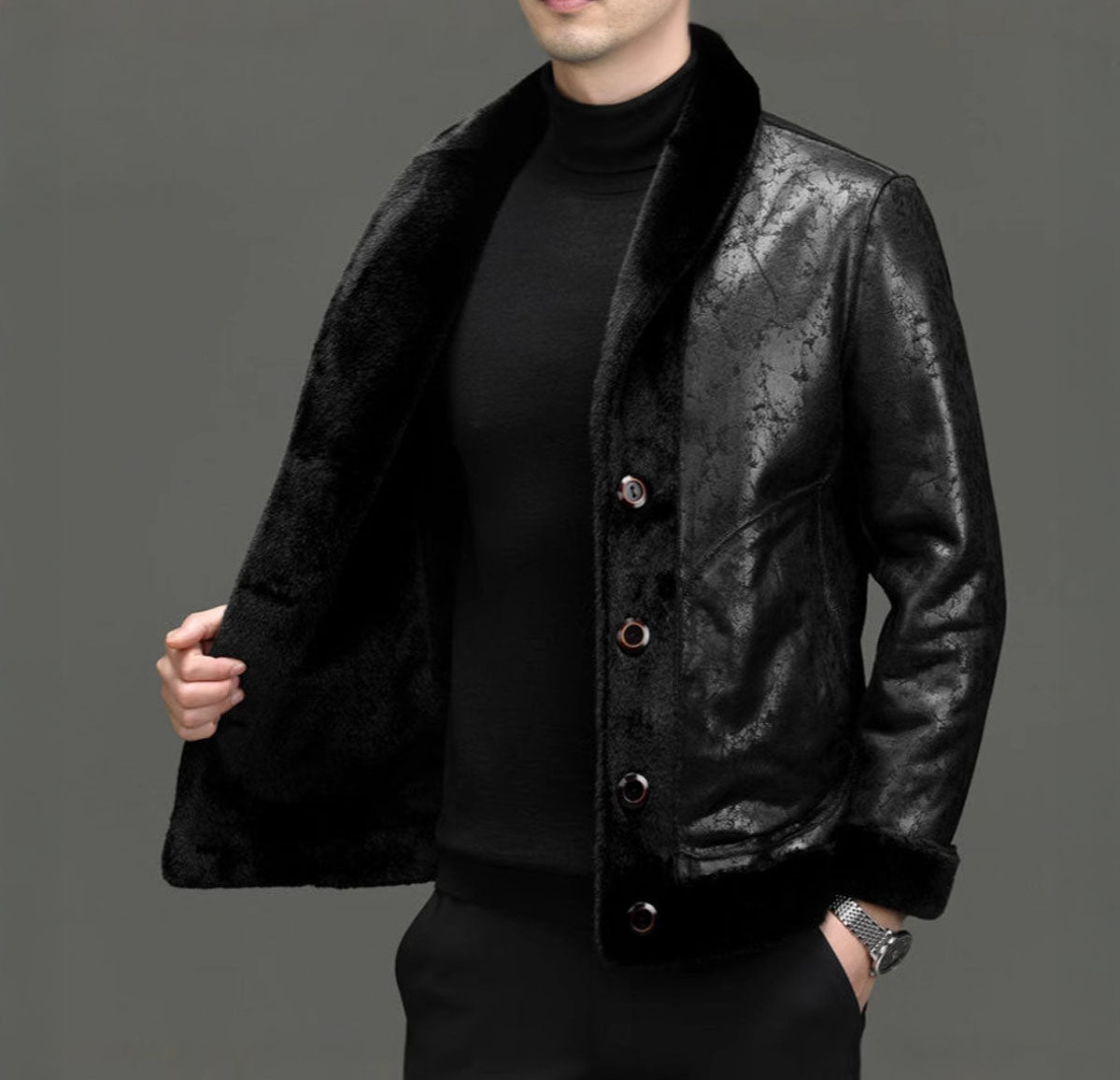 Winter Faux Fur Jacket Men