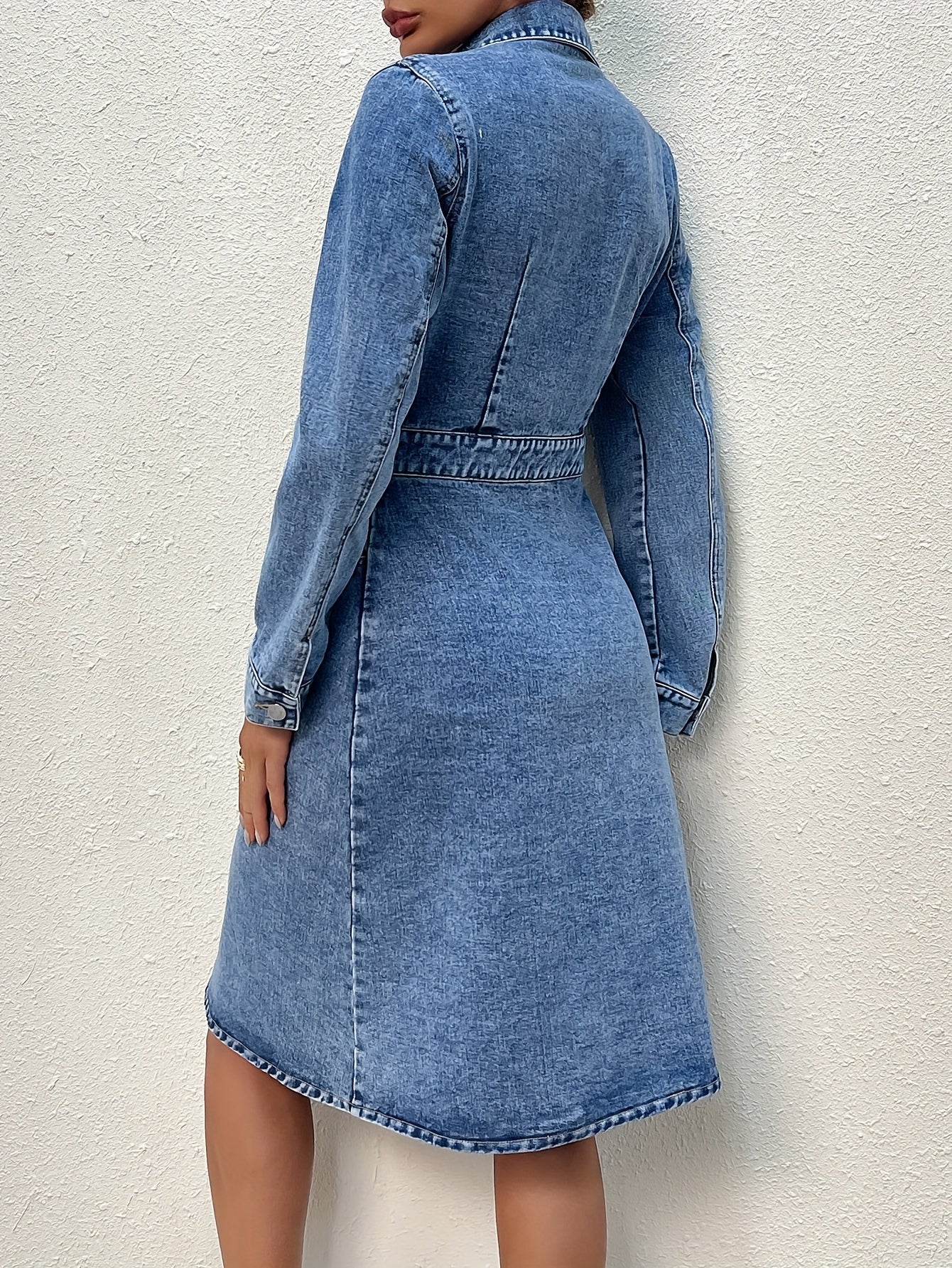 Long Sleeve Denim Dress Women