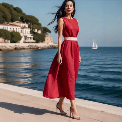Sleeveless Midi Dress Women