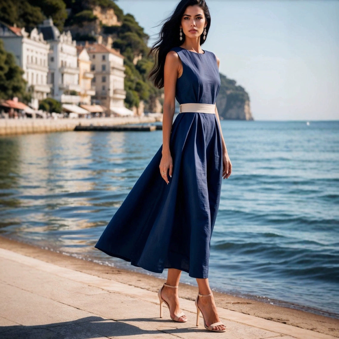 Sleeveless Midi Dress Women