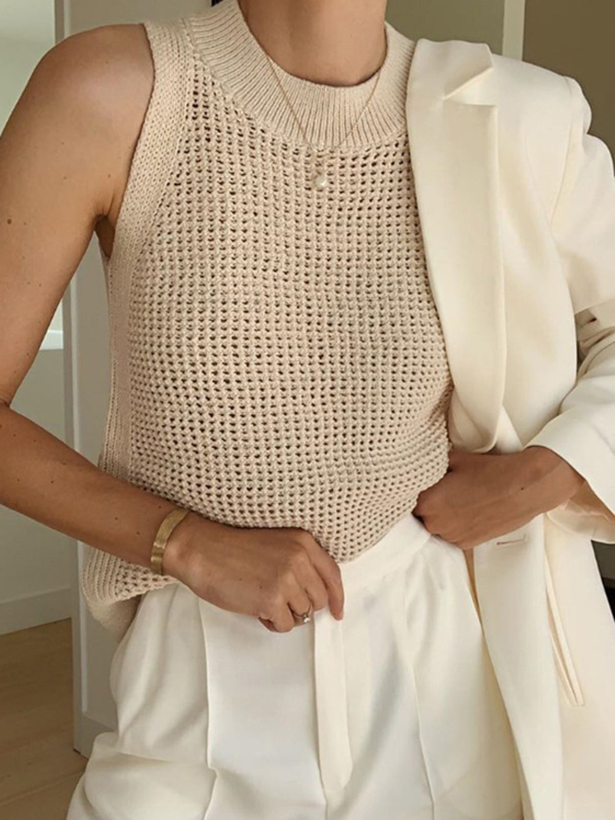 Hollow Knit Women's Tank Top