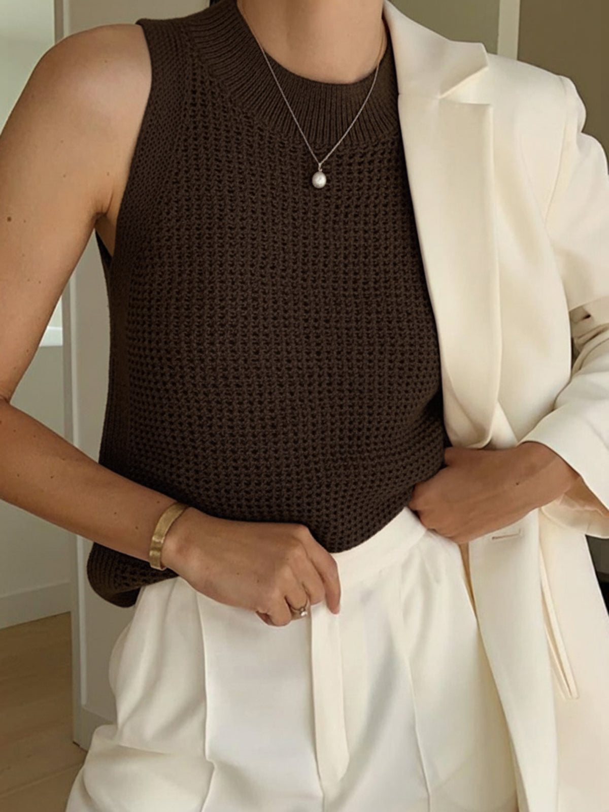 Hollow Knit Women's Tank Top